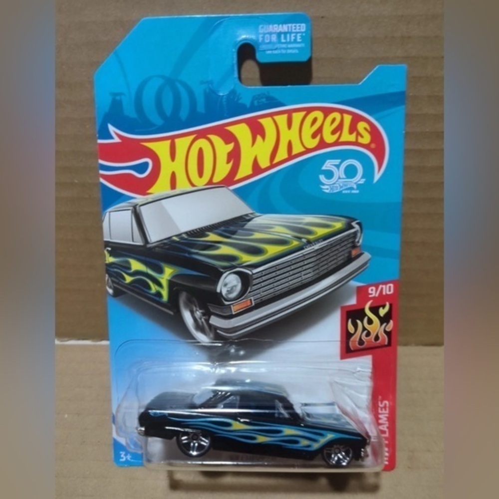 2018 Hot Wheels '63 Chevy 2 Kroger Exclusive Black HW Flames 9/10